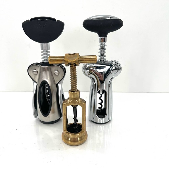 Solid brass, OXO wine opener. Set of 3